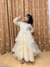 乖奇奇（ALERTCHYCHY）兒童禮服公主裙花童婚紗小女孩長(zhǎng)袖主持人女童鋼琴演奏演出服秋冬 香檳色長(zhǎng)袖長(zhǎng)款 130cm 曬單實(shí)拍圖