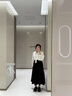建功黑色半身裙西裝裙職業(yè)簡約女高腰顯瘦垂感通勤中長款a字裙大擺裙 【黑色】西裝半身裙 L （適合100-120斤） 曬單實拍圖