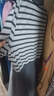 三彩大碼女裝2025夏季新款假兩件翻領(lǐng)連衣裙短袖學(xué)院風(fēng)條紋胖MM 曬單實(shí)拍圖