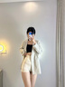 杰麗·莫克（Jerrie Mock）高腰收腹褲內(nèi)褲女強力收小肚子提臀翹臀平角安全褲打底褲塑身褲衩 膚色+黑色【收腹褲安全褲內(nèi)褲】 M (適合80-100斤) 曬單實拍圖