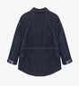 Basic House/百家好牛仔拼接格子棉服外套女秋冬寬松翻領(lǐng)保暖棉衣 藏青 M 曬單實(shí)拍圖
