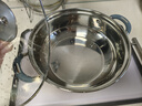 美廚（maxcook）316不銹鋼火鍋28cm 湯鍋火鍋復(fù)底帶蓋 燃?xì)怆姶艩t通用 MCT1969 曬單實(shí)拍圖