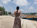 德瑪納【清揚(yáng)婉兮】夏國(guó)風(fēng)新中式V領(lǐng)仿絲棉印花旗袍裙花苞袖收腰連衣裙 曬單實(shí)拍圖