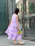 叮當貓中大童女童無(wú)袖吊帶連衣裙夏季2025新款女孩洋氣休閑公主裙子夏裝 9598紫色-長(cháng)裙 160 曬單實(shí)拍圖
