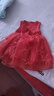 1歲女寶夏裝嬰兒裙子夏季一周歲女寶寶的衣服生日禮服女童連衣裙 紅色短袖梅花絲紗連衣裙 90cm(90(9-12個(gè)月) 曬單實(shí)拍圖