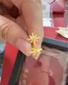 周六福5G工藝六芒星黃金耳釘耳飾女七夕禮物計(jì)價(jià)A0913699 一對(duì) 約0.79g  曬單實(shí)拍圖