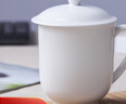 陶相惠茶杯辦公杯陶瓷杯純白骨瓷帶蓋會議杯子開會水杯定制公司LOGO刻字 曬單實(shí)拍圖
