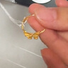 周六福七夕禮物  黃金戒指女款足金閃砂珠邊活口精致蝴蝶指環(huán) 計價 13號-2.53g 曬單實拍圖