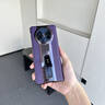 鯨咖適用華為matex6手機殼新款全包X6防偷窺真皮帶支架折疊鉸鏈x5典藏版磁吸皮套mateX5中軸保護殼外殼 高清款【雅典黑】玻璃前蓋-牛皮后殼 華為 Mate X6 曬單實拍圖