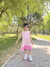 巴帝巴帝女童裙子兒童連衣裙中小童裝夏季薄款無(wú)袖公主裙夏裝新款衣服 小花朵粉 110 曬單實(shí)拍圖