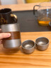 不止荒野戶外鈦杯保溫杯鈦合金燒水杯戶外露營野餐茶具套裝水壺純鈦杯 350ml茶壺+50ml茶杯*3個+收納袋 曬單實拍圖