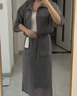 太平鳥(niǎo)萊賽爾抽褶無(wú)袖連衣裙2024夏高級感小眾長(cháng)裙女通勤裙子 深灰 M 曬單實(shí)拍圖