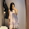 UR【HOT】2025夏季新款女裝薄紗掛脖褶皺無袖連衣裙UYU750101 淡紫 S 曬單實拍圖