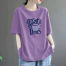 曼利鳥(niǎo)夏季純棉短袖t恤女新款2026胖mm大碼200斤寬松遮肚子圓領(lǐng)中長(cháng)款 淺紫色【DUDES】 3XL 建議【176-190斤】 曬單實(shí)拍圖
