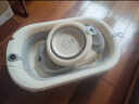 嬰兒折疊浴盆新生嬰幼兒寶寶大號坐躺托浴架可折疊洗澡盆兒童用品 【觸屏感溫】棕+盆+浴網(wǎng)+浴架+墊 曬單實拍圖