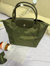 瓏驤（LONGCHAMP）瓏驤包Le Pliage Green女包小號短柄手提包餃子包禮物 曬單實(shí)拍圖