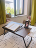 JCZS可升降床上小桌子筆記本電腦支架臥室飄窗桌家用懶人床上桌學(xué)生宿 黑胡桃-升級加固桌腿 曬單實(shí)拍圖