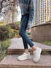 妙麗（Millies）品牌內(nèi)增高小白鞋女2025新款時尚厚底運動休閑鞋軟底百搭女士板鞋 白色 39 曬單實拍圖