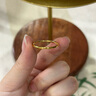 老廟黃金戒指18k金三生三世滿天星光面素圈戒指 【亮面款】11#：約0.7g 曬單實(shí)拍圖