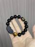 MZMZ烏金天然黑曜石貔貅招財手串男士串珠轉(zhuǎn)運珠配珠本命年手鏈情侶串 【黑曜石心經(jīng)手串】14mm 曬單實拍圖