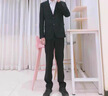 羅蒙（ROMON）西服套裝男秋冬季商務(wù)修身西裝男士正裝結(jié)婚伴郎禮服 黑色 4XL  曬單實(shí)拍圖