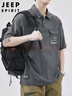 JEEP SPIRIT吉普短袖T恤男士POLO衫夏季冰絲高端上衣服潮工裝半袖 灰色 3XL 曬單實(shí)拍圖