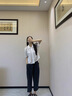 MJ STYLE哈倫蘿卜褲女夏季休閑遮胯顯瘦百搭直筒高腰休閑褲 藏青色 XL 曬單實(shí)拍圖