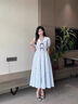 戀的連衣裙夏季2025新款法式長裙學(xué)生少女小個(gè)子高中初中女生夏天裙子 藍(lán)色條紋連衣裙 均碼 (可備注碼數(shù)) 曬單實(shí)拍圖