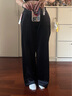 lululemon丨Scuba 女士中腰闊腿運動褲 *絲絨 LW5HAAA 黑色 M 曬單實拍圖