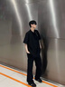 gxmy【一套】山本耀司春夏設(shè)計感小眾襯衣男生暗黑風(fēng)不規(guī)則感褲裙套裝 黑色短袖+黑色褲裙【一套】 L (105-120斤) 曬單實拍圖