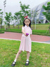 納維凱爾（Navigare）女童連衣裙夏季兒童POLO裙涼爽時(shí)尚速干舒適時(shí)間的海淡粉140 曬單實(shí)拍圖