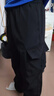Homlean美式機能傘兵工裝褲男春夏寬松小眾闊腿休閑登山長褲S6603黑色L 曬單實拍圖