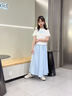 優(yōu)優(yōu)1點(diǎn)（Yoyo one）女童半身裙夏季2025新款女大童a字裙冰絲氣質(zhì)長裙兒童夏裝裙子薄 4520藍(lán)色 150 150cm 曬單實(shí)拍圖