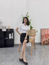 女士純棉短袖白襯衫新款洋氣夏高端免燙雅戈商務(wù)職業(yè)裝通勤襯衣爾 白色V領(lǐng) （短袖） 38 （110-120斤） 曬單實(shí)拍圖