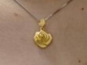 周大福玫瑰花黃金吊墜女(工費(fèi):220計(jì)價(jià))EOF1083 足金 約4.75g 曬單實(shí)拍圖