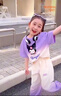 【庫洛米套裝】女孩短袖t套裝2025新款女童夏季洋氣休閑漸變 紫色 120 曬單實拍圖