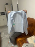茵曼（INMAN）文藝刺繡中袖格紋襯衫女2025春季新款復(fù)古舒適肌理感襯衣上衣 天藍(lán)色 L 曬單實(shí)拍圖