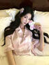 另約可愛粉色凱蒂貓睡衣女款夏季帶胸墊短袖長褲云朵棉三件套裝家居服 31306 蛋糕貓咪 固定胸墊 L 曬單實拍圖
