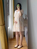 DOMIAMIAKIDS孕婦裙夏季連衣裙子小清新大碼寬松孕婦裝碎花外出孕媽媽夏裝 黃花碎花連衣裙 XL（建議體重135-150斤） 曬單實拍圖