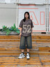 BJHG不計后果 美式棒球t恤短袖男款夏季潮牌復(fù)古衣服新款寬松情侶半袖 藍灰色 XL 曬單實拍圖