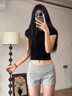 相伊戀人運(yùn)動(dòng)短褲夏季女外穿2025年新款小個(gè)子三分熱褲休閑緊身顯瘦超短褲 黑色【低腰款】 L 【推薦115-130斤】 曬單實(shí)拍圖