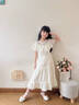 Dudant國際品牌女童夏季裙子2025新款禮服連衣裙洋氣女大童夏款長裙 米白 130 cm 曬單實拍圖