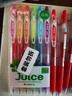 百樂（PILOT）JUICE果汁筆按動紅筆中性筆高顏值0.5簽字筆紅色水筆學(xué)生考試刷題水性筆辦公用品文具套裝 5支 曬單實(shí)拍圖