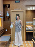 范思藍(lán)恩韓系扭結(jié)無(wú)袖襯衫女2025夏裝新款V領(lǐng)顯瘦棉粉色全上衣 黑白格 M 曬單實(shí)拍圖