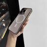 班羅爾 蘋果16promax手機殼iPhone16Pro保護套磨砂透明背板金屬邊框海馬扣磁吸全包防摔簡約輕奢男女款 黑色【海馬扣*全包防摔】 iPhone 16 Pro Max 曬單實拍圖
