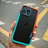 閃曼巴 純邊框編透氣散熱16pro適用于iPhone14Promax蘋果13硅膠12Pro全包11撞色XSMAX邊框15pro軟手機殼 糖果撞色邊框【橙藍色】 iPhone 15 Pro Max 曬單實拍圖
