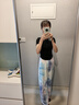 德瑪納【藝術(shù)褶皺暈染】夏季舒適松緊腰長(zhǎng)褲直筒寬松小個(gè)子女式休閑褲 曬單實(shí)拍圖