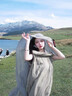 BGUG純棉麻圍巾女超大秋冬保暖純色長(cháng)款 旅拍春夏季遮陽(yáng)空調披肩男女 淺灰色 肌理棉麻 曬單實(shí)拍圖