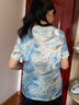 德瑪納【清新水彩風(fēng)】夏季輕軟溫柔圓領(lǐng)短袖打底衫遮肉氣質(zhì)微彈女式t恤 曬單實拍圖