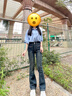 FSHE高腰雙排扣微喇牛仔褲女春夏修身加絨懷舊復古提臀馬蹄喇叭長褲子 水泥灰-長褲-單褲 (身高158-164) 26 (建議體重81-90斤) 曬單實拍圖